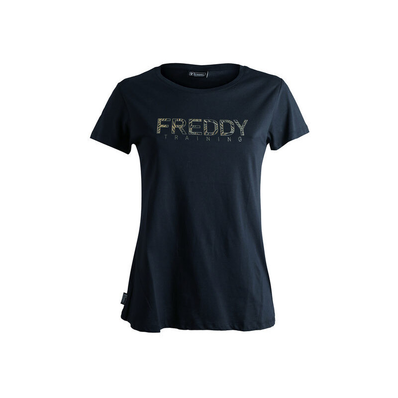 Freddy T-shirt Manica Corta Donna Con Scritta Blu Taglia S