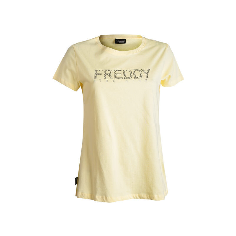 Freddy T-shirt Manica Corta Donna Con Scritta Giallo Taglia Xl
