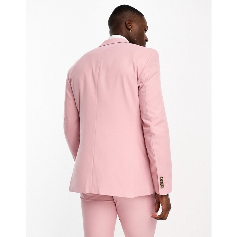 Jack & Jones Premium - Giacca slim da abito rosa polvere