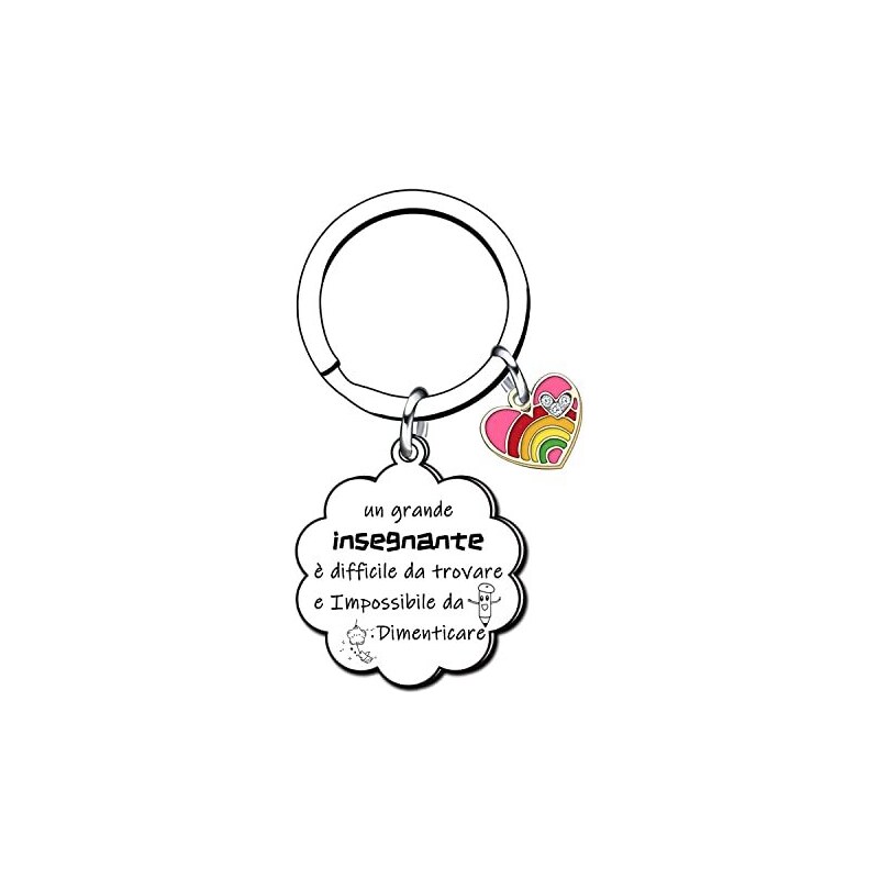 Portachiavi Personalizzato Regalo Per ATSEM E Maestre | Inciso "Grazie Al Mio Super ATSEM" In Acciaio Inox, Idea Regalo Fine Anno Scolastico