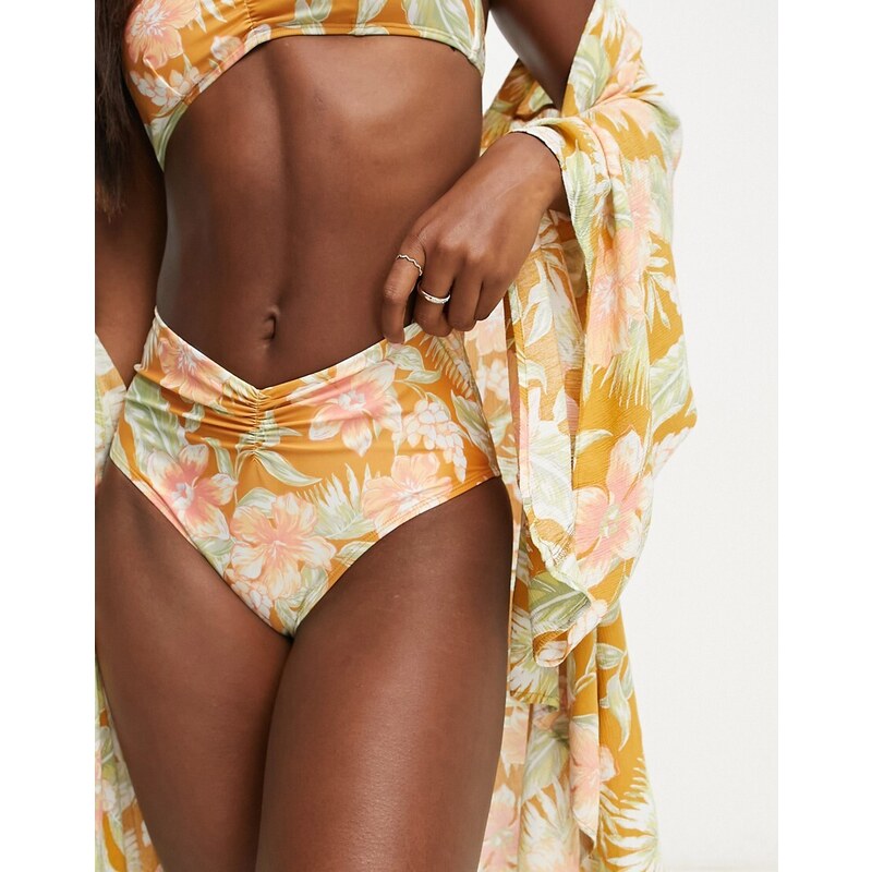 Ripcurl Rip Curl - Always Summer - Slip bikini a vita alta con stampa floreale rétro-Multicolore