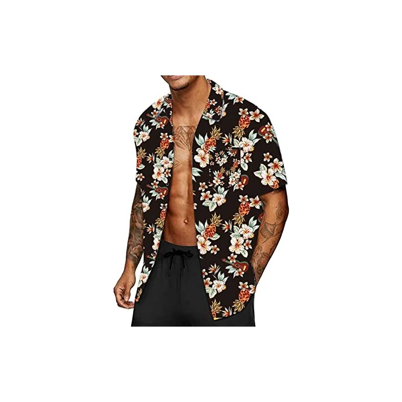 King Kameha Funky Camicia Hawaiana, Manica Corta, Maori Chest, Verde Petrolio, S - Foto 10