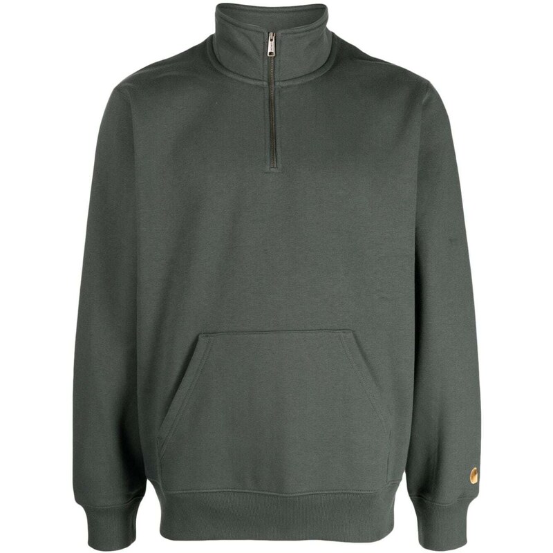 KJUS Uomo Felpa Con Mezza Zip - Verde Getto, Taglia EU 54 / US XL - Nuova Con Etichette