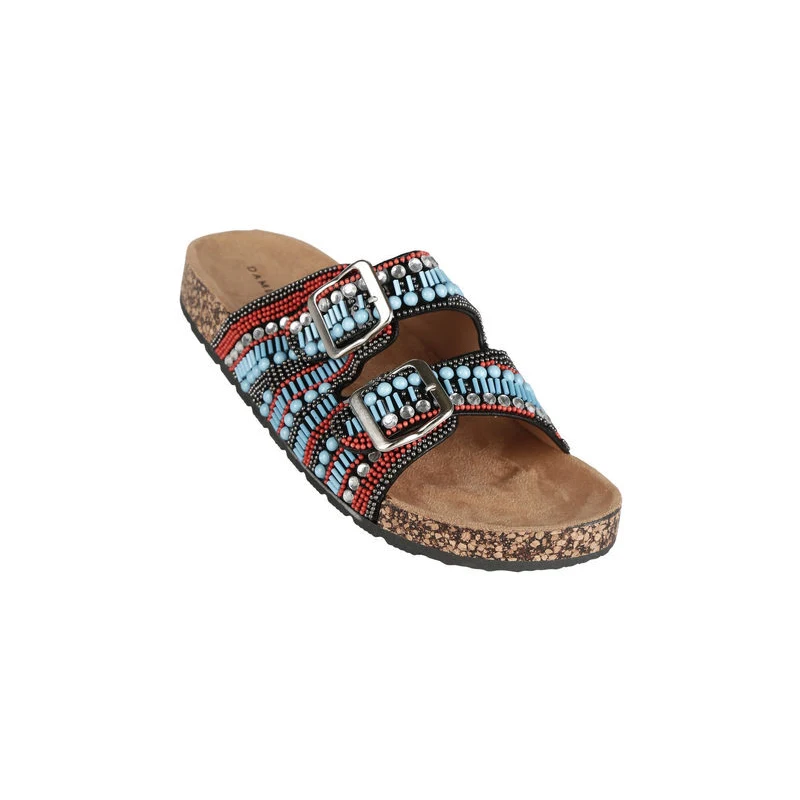 Dame Rose Ciabatte Donna Con Perline e Strass Nero Taglia 37