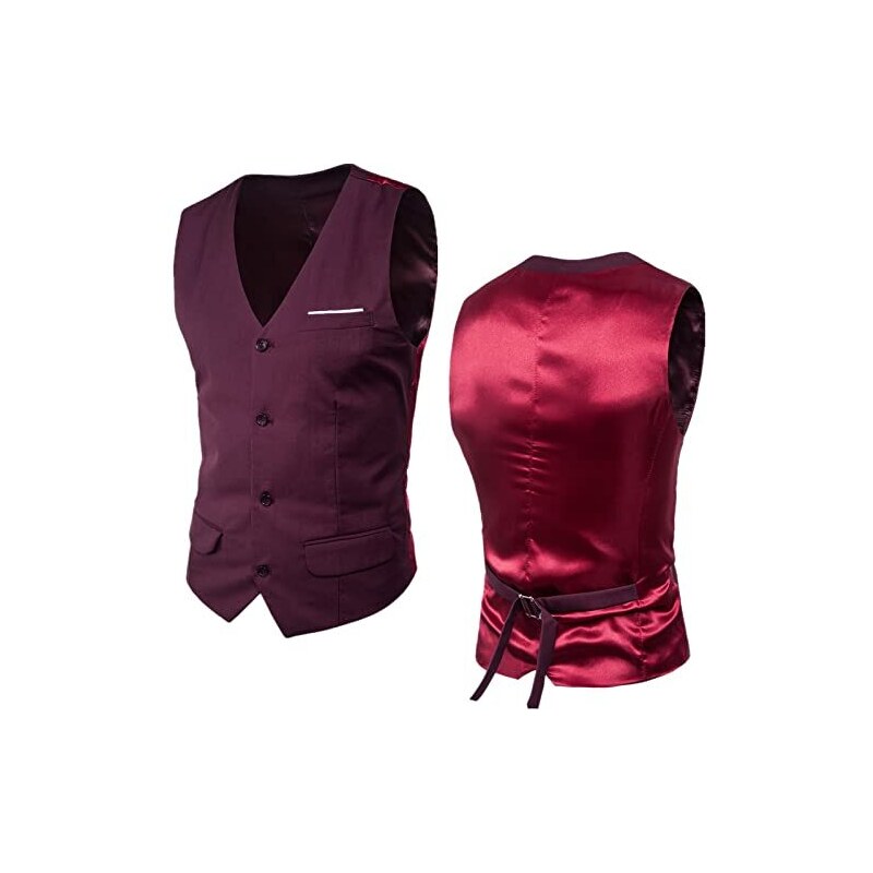 UOMO FORMALE ABITO Business Gilet, Panciotto, Scollo A V Casual Maniche Giacca EUR 19,02
