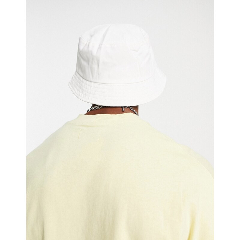 ASOS DESIGN - Cappello da pescatore bianco con limoni ricamati