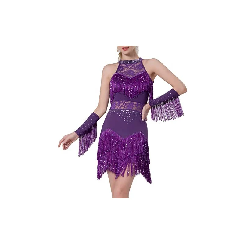 Costume Carnevale Vestiti Per Ballo Latino Americano Salsa Rosa