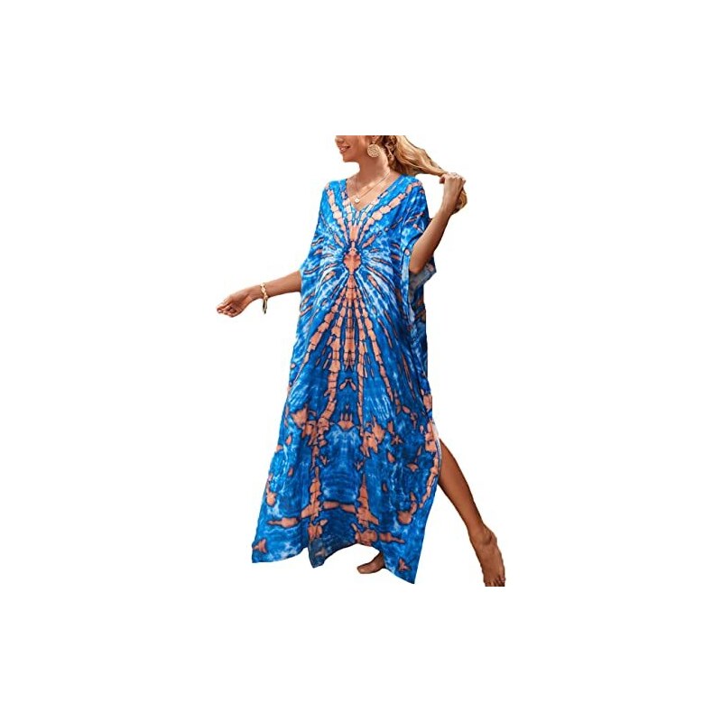 Caftano Lungo Donna Abito Caftano Bohemien Donna Copricostume