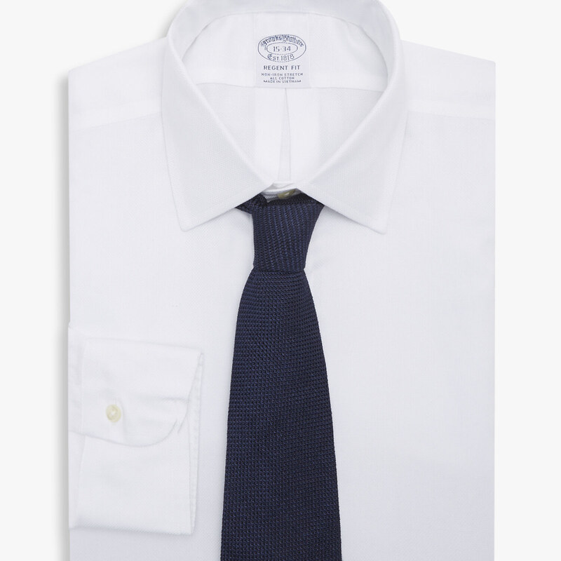 Brooks Brothers Camicia Bianca Regular Fit Non-Iron in cotone con collo Ainsley - male Camicie eleganti Bianco 17H