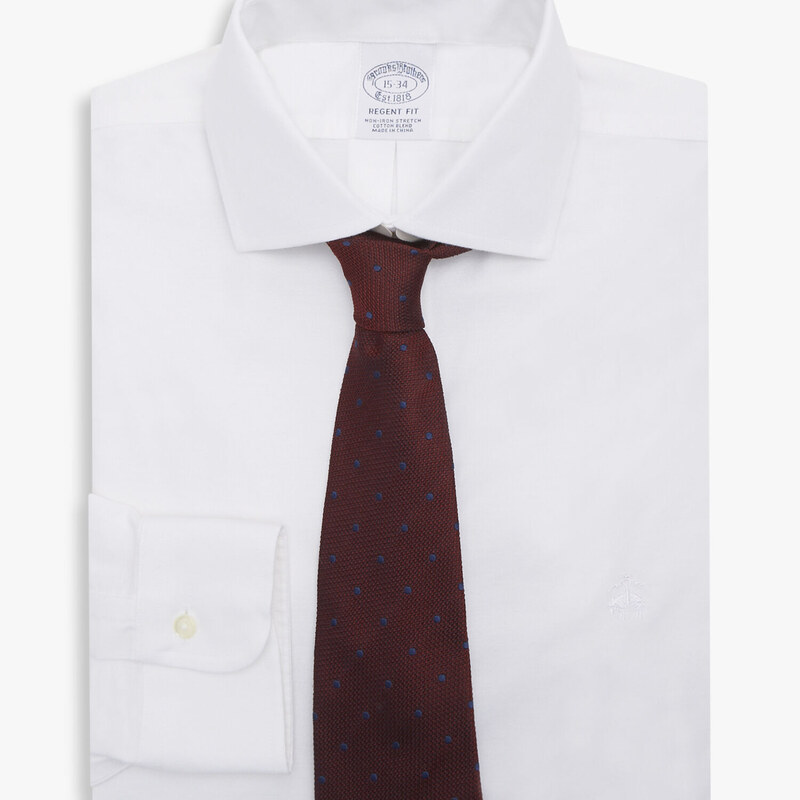 Brooks Brothers Camicia Bianca Regular Fit Non-Iron con collo aperto - male Camicie eleganti Bianco 18