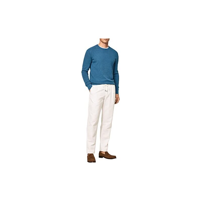 Hackett London Pantaloni Uomo 5 Tasche In Twill Di Alta Qualità – Modello Blazer Blu Navy