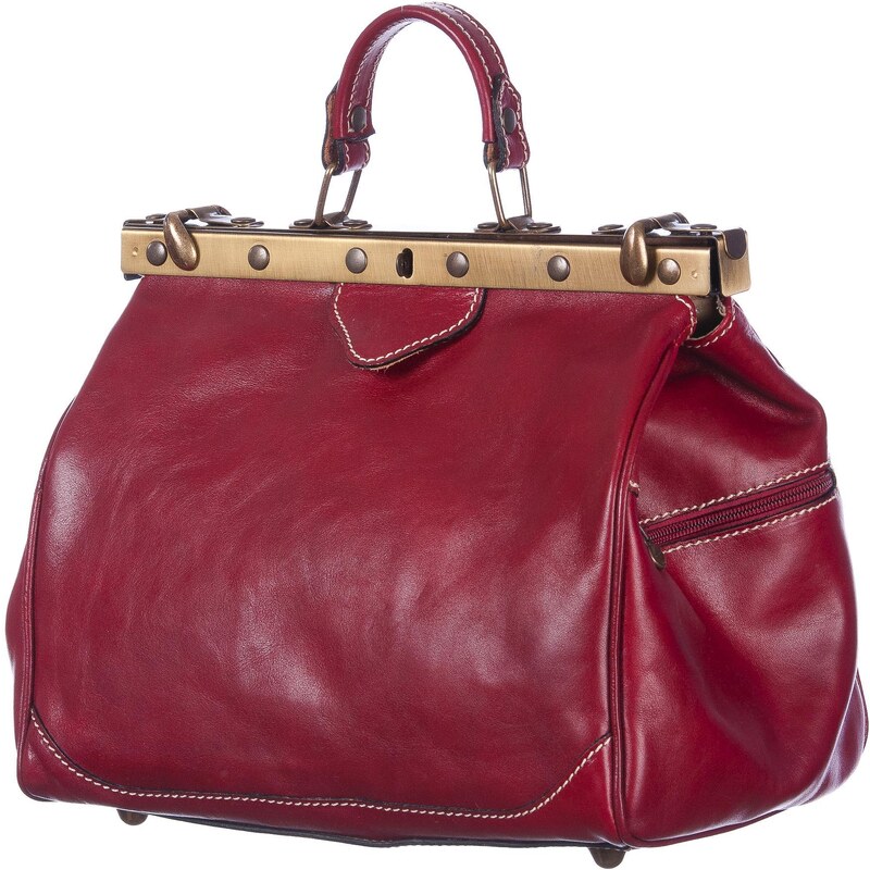 LATH.PIN Borsa A Mano Donna In Pelle Morbida - Classica E Elegante, Rossa, 28x14x23cm Con Tracolla Regolabile - 2