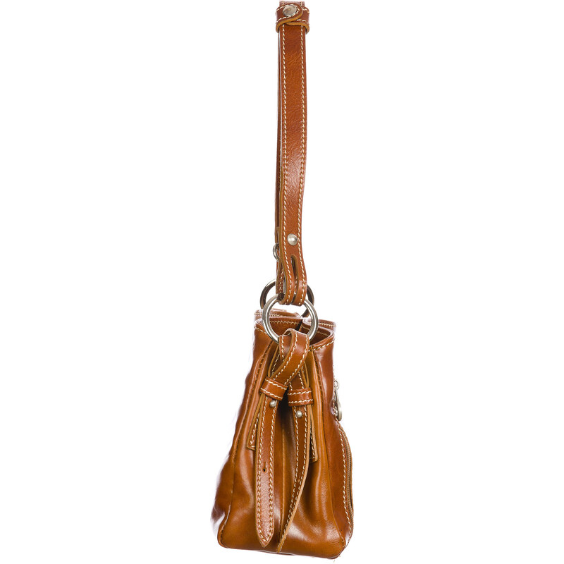 CHIAROSCURO ORNELLA SMALL: borsa donna a spalla in cuoio, colore : MIELE, Made in Italy