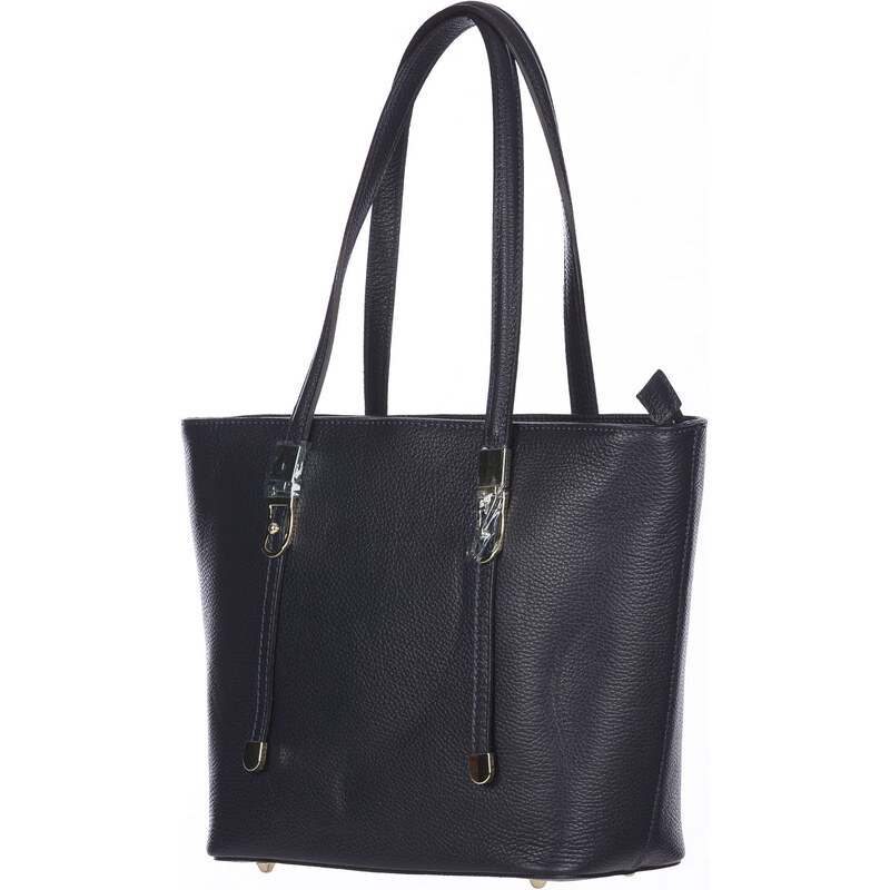 Clairefontaine Trousse Cosmiciur Piatta In Vera Pelle Scamosciata Di Agnello - Astuccio Multiuso Pelle Naturale, Zip Metallica, Blu Scuro (22x11 Cm)