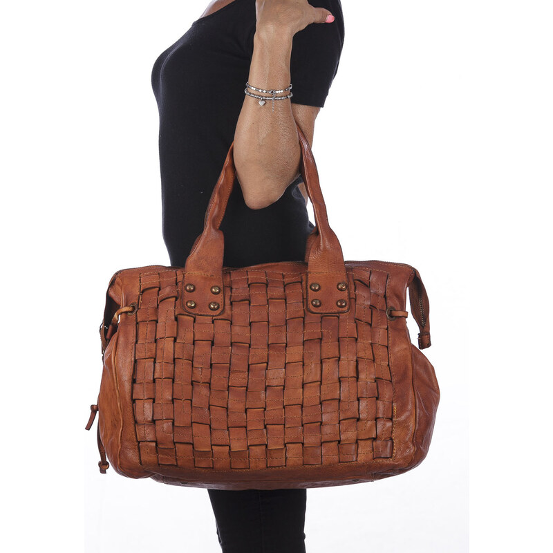 Borsa Pelle Blu Notte Borsa Donna GRESEL In Vera Pelle - Tracolla Regolabile, Compatta 19x14x7.5 Cm Borsa Tracolla Donna