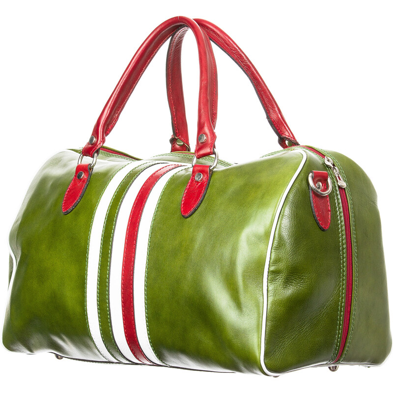 Portamonete In Vera Pelle Tricolore Made In Italy – Slim, Unisex, Con Bandiera Italiana, Portabanconote E Monete, 9,5x9,5 Cm