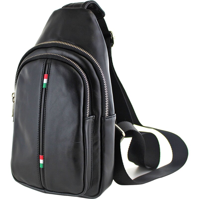 CHIAROSCURO Borsa uomo in vera pelle mod. RILEY, colore NERO, Made in Italy.