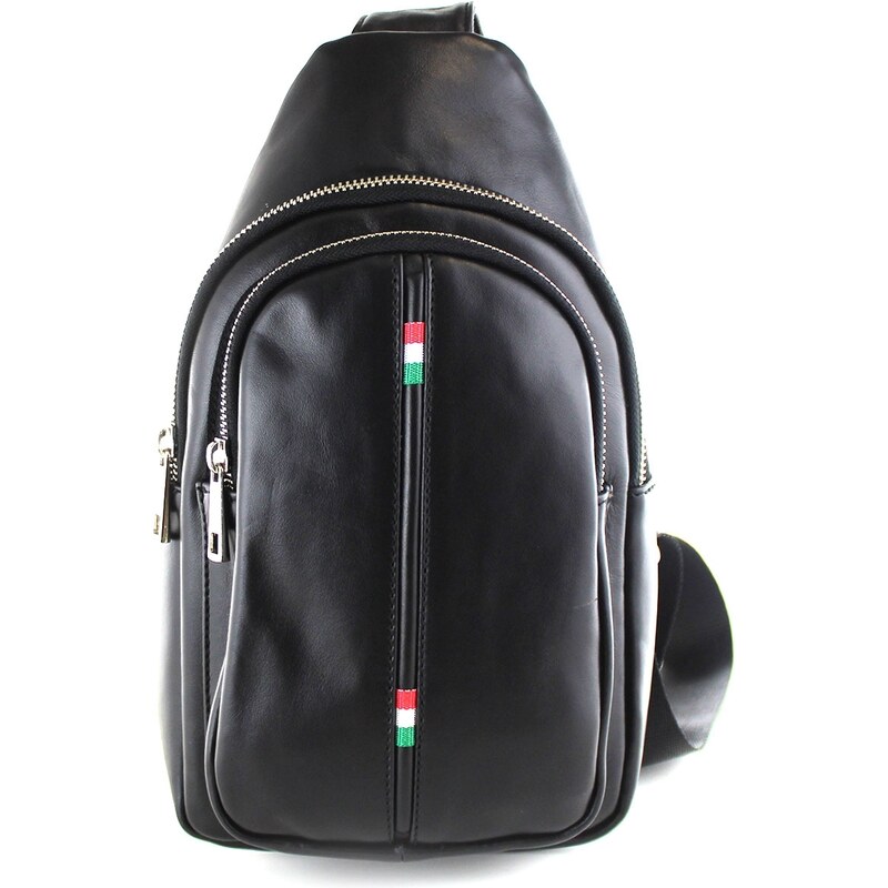CHIAROSCURO Borsa uomo in vera pelle mod. RILEY, colore NERO, Made in Italy.