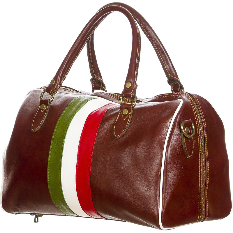 Porta Tenaglia In Vero Cuoio Marrone - Fatto A Mano In Italia, Con Rivetti Bruniti