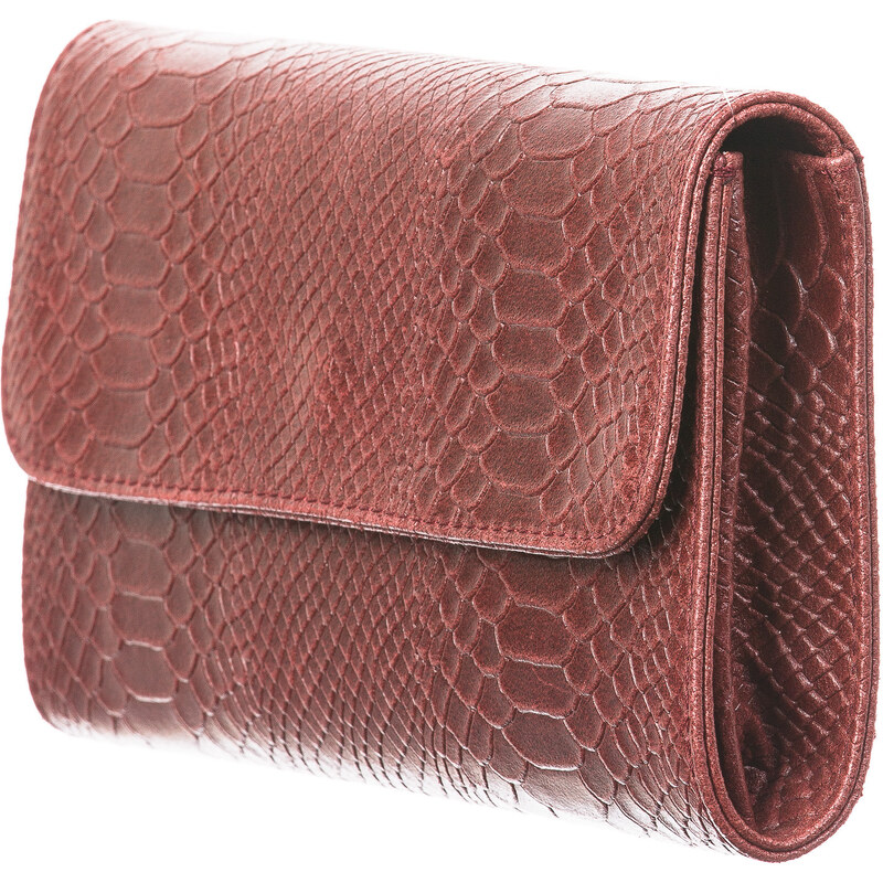 Clairefontaine 410167C Trousse piatta in vera pelle, color Blu scuro