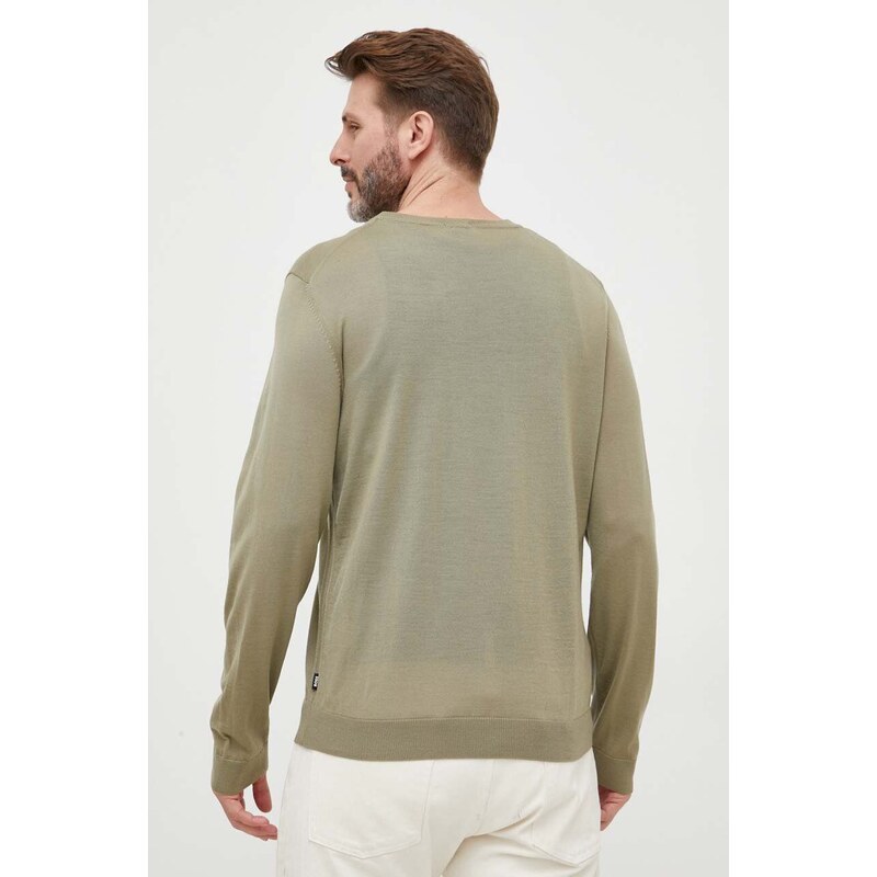 BOSS maglione in lana uomo colore verde