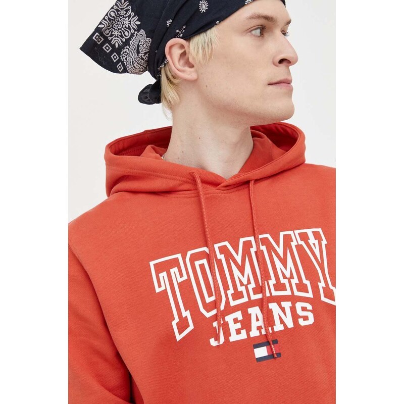 Tommy Jeans felpa in cotone uomo con cappuccio
