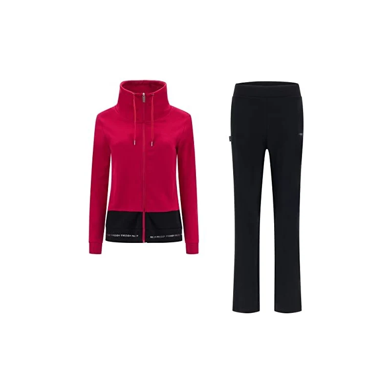 FREDDY Tuta Color Block In Interlock Con Lettering Argento