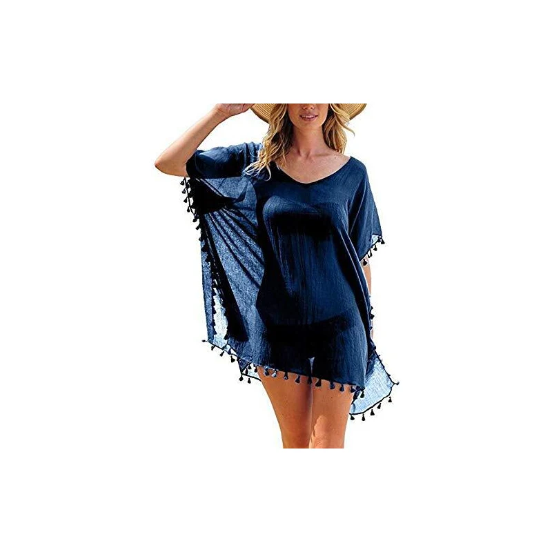 Acquista EDOLYNSA Abito lungo da spiaggia Copricostumi da donna Pareo de Plage Costume da bagno Copricostume da spiaggia Parei Costumi da bagno Caftano Costumi da bagno Q1476 in Italia a partire da