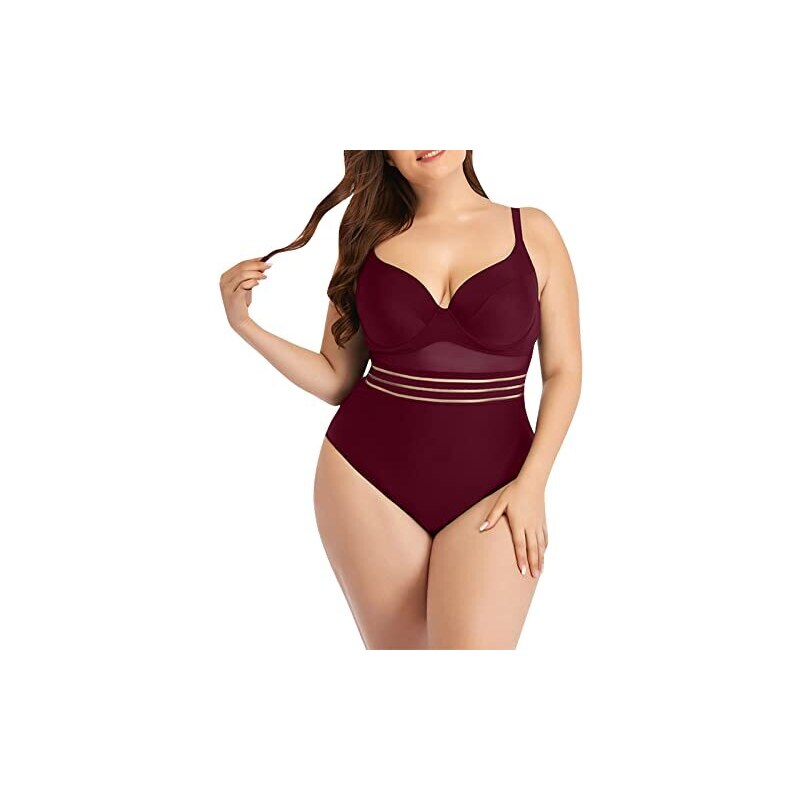 Costume Intero Donna Sexy - Push Up Contenitivo Con Pizzo E Rete - Foto 12