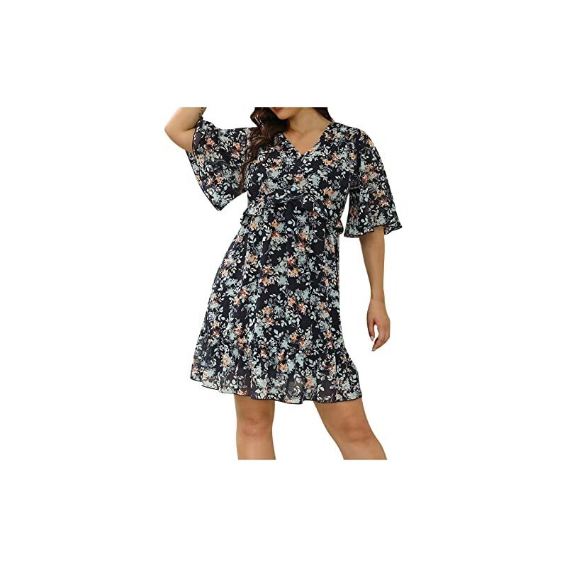 Missufe Top Estivo Donna Scollo A V, Maniche Corte, Slim Fit Con Volant - Basic In Tinta Unita, 95% Poliestere 5% Elastan - 3
