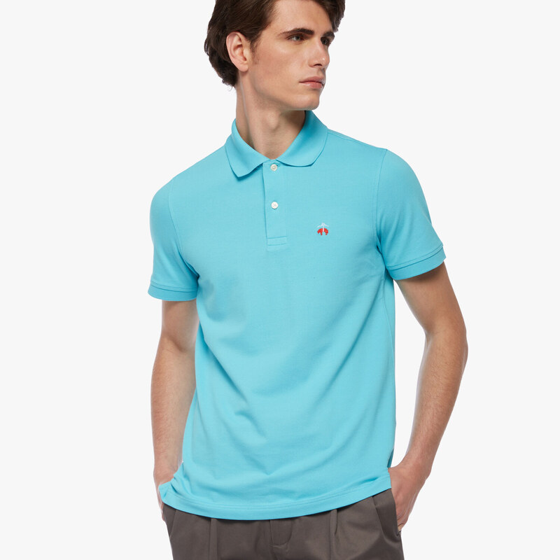 Brooks Brothers Polo slim fit Golden Fleece in cotone stretch Supima - male Polo Turchese M