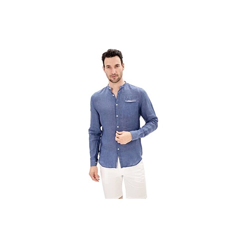 Camicia Uomo In Lino E Cotone Manica Lunga - Regular Fit, Estiva, Leggera E Traspirante - Foto 3