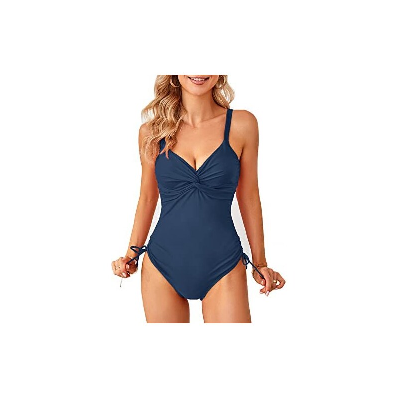 Luadnysin Donna Costume da Bagno Intero Profondo Scollo a V Halter