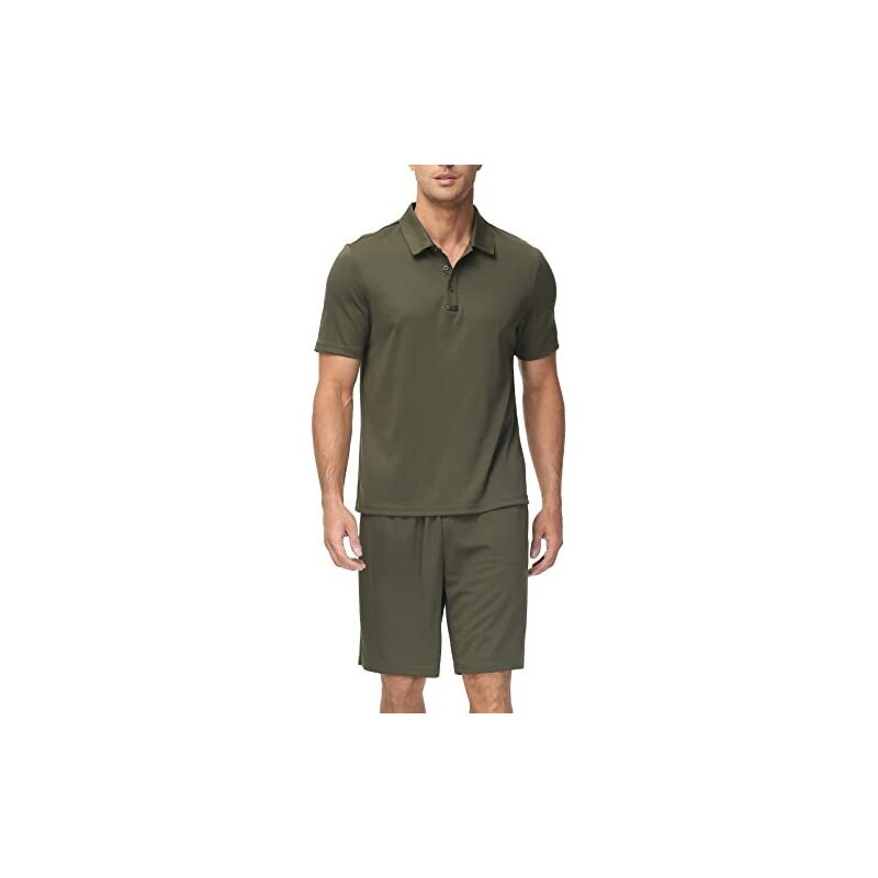 Kobilee Completo Uomo Elegante Leggero Due Pezzi Ginnastica Tuta Estiva Curvy Completa Completo Corta Casual T-Shirt + Pantaloncini Tuta Sportiva Cotone Taglie Forti