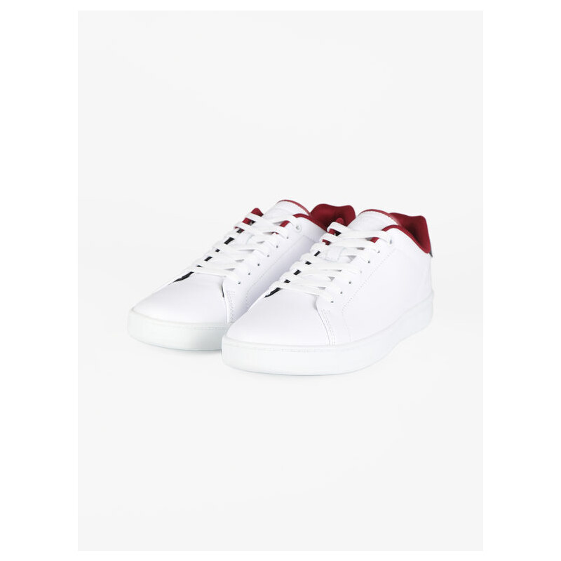 Tommy Hilfiger Court Leather Cup Sneakers In Pelle Da Uomo Basse Rosso Taglia 46