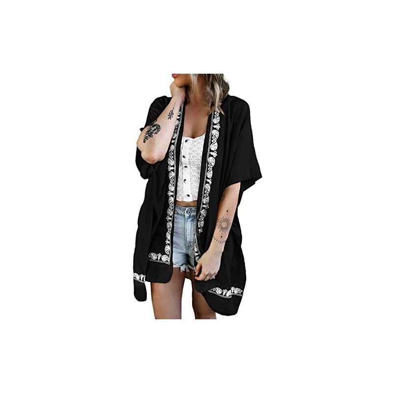 Camicetta da donna alla moda con motivo floreale in chiffon a
