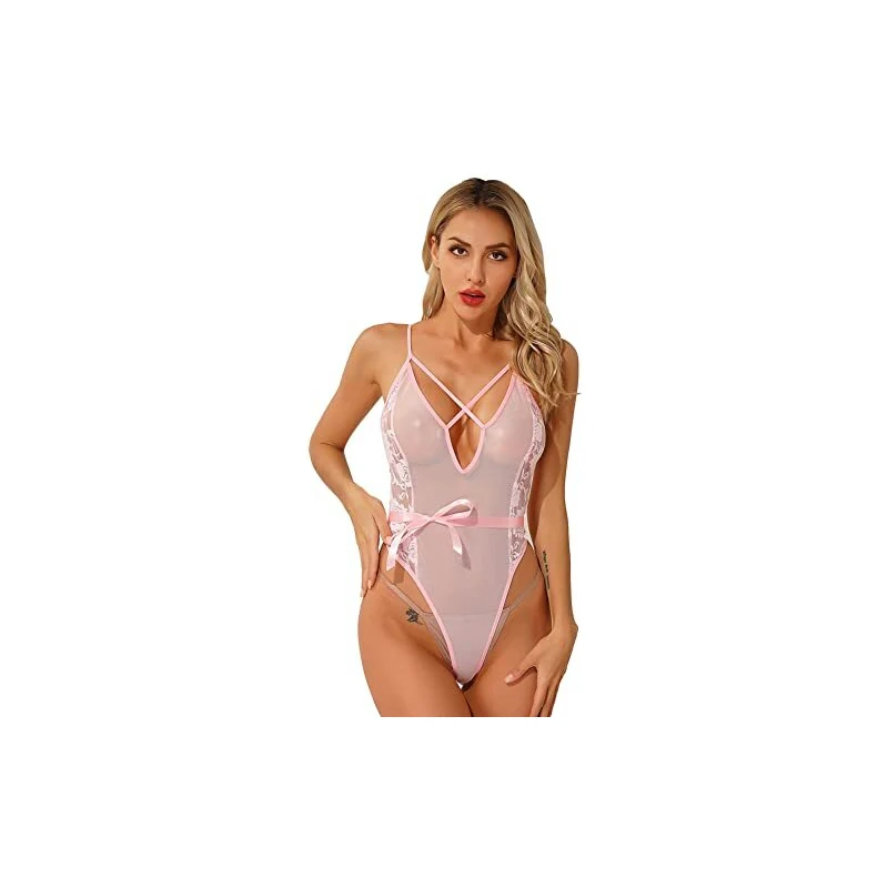 ZAFUL - Set bikini da donna con anello a O e arricciatura sul retro, taglio alto, bikini a fascia imbottito, senza spalline, costume da bagno in due