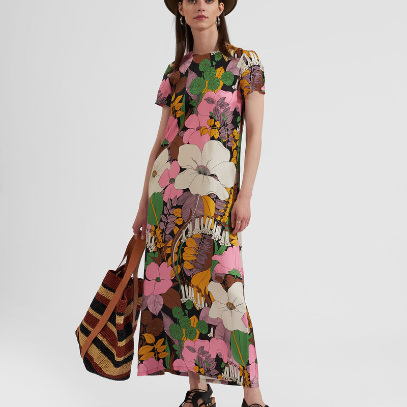 La DoubleJ Dresses gend - Swing Dress Big Flower XS 100% silk