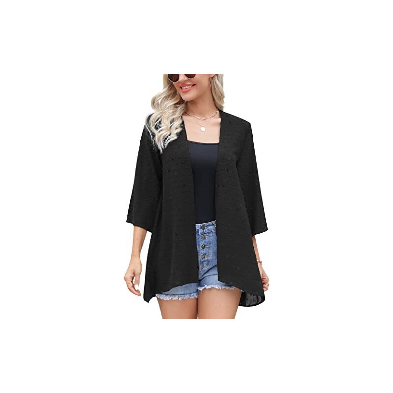 MIXIDON Kimono Lungo Donna Kimono Mare Donna Copricostume Donna Mare Lungo Bikini Copricostume Sexy Copricostumi Mare Caftano Donna Elegante Caftano Spiaggia In Pizzo Floreale Nero M 104828248