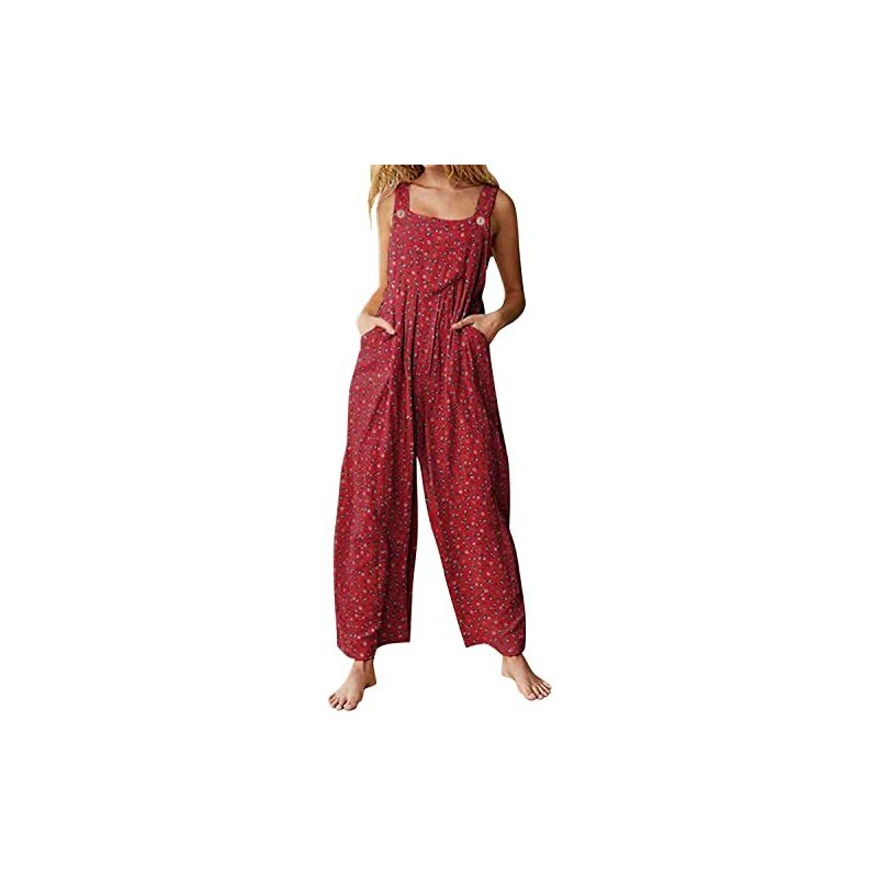 Salopette Donna BRONG In Cotone E Lino - Casual, Larga, Con Spalline Regolabili - Foto 10