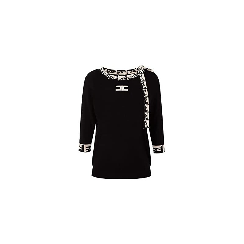 Elisabetta Franchi Maglia in ciniglia con cappuccio EFFE114
