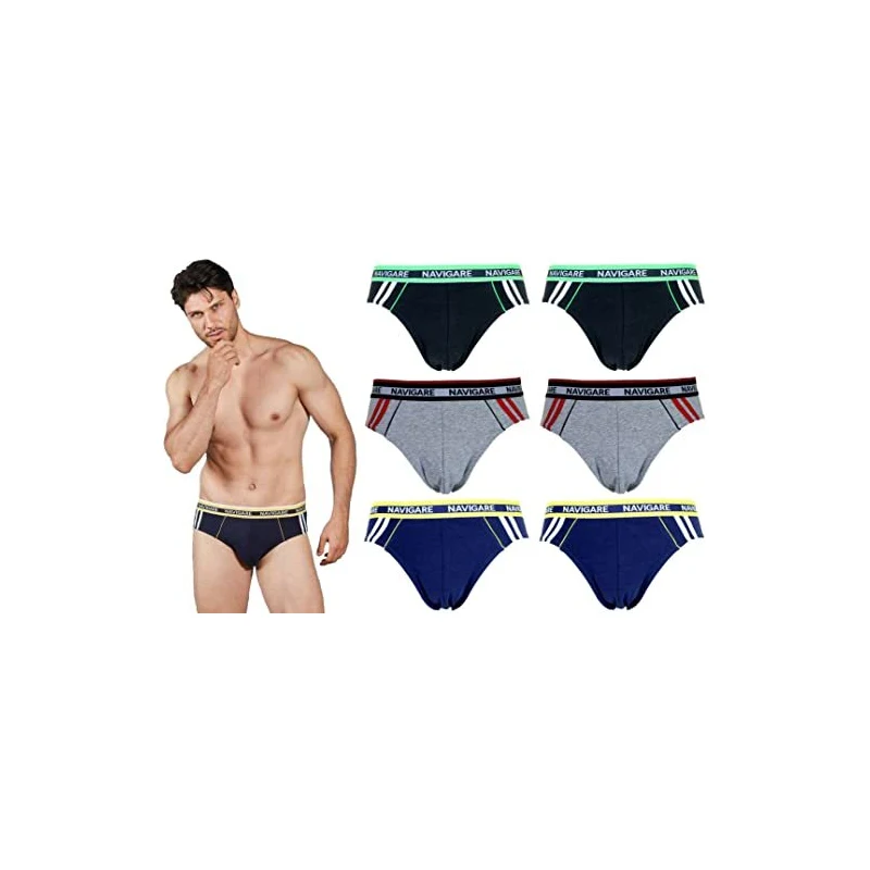 LOTTOunderwear 6 Slip Uomo Cotone Elasticizzato Colori Assortiti Art. LS1210 (4/M - Foto 8