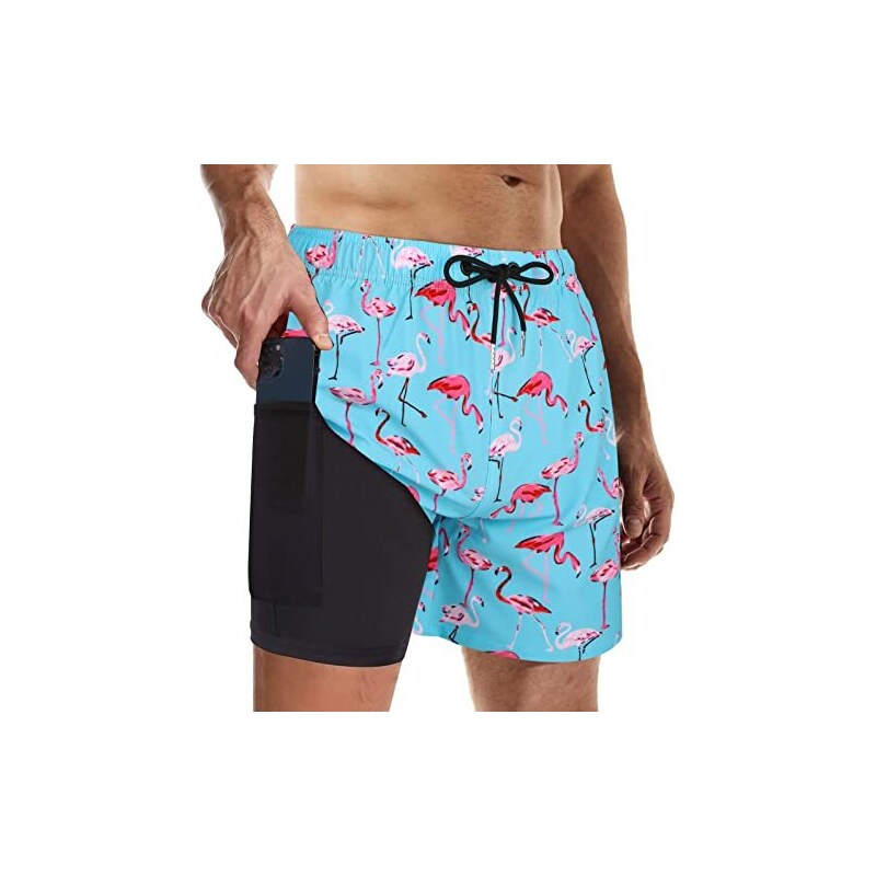 Suwangi Costum da Bagno Uomo Costume da Bagno Compressione 2 in 1