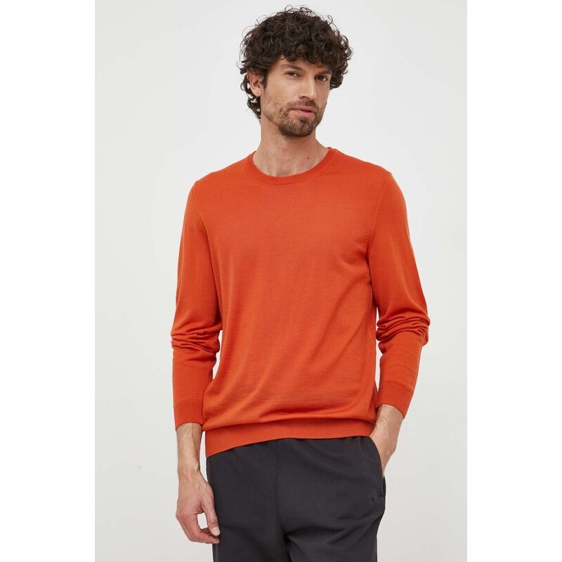 BOSS maglione in lana uomo colore arancione