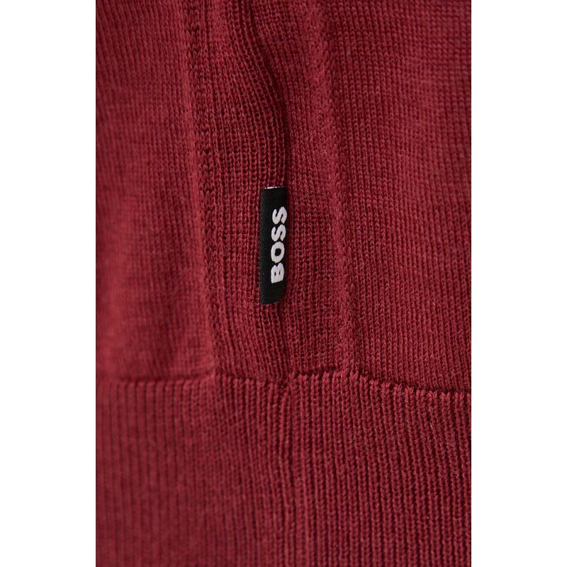 BOSS maglione in lana uomo colore granata