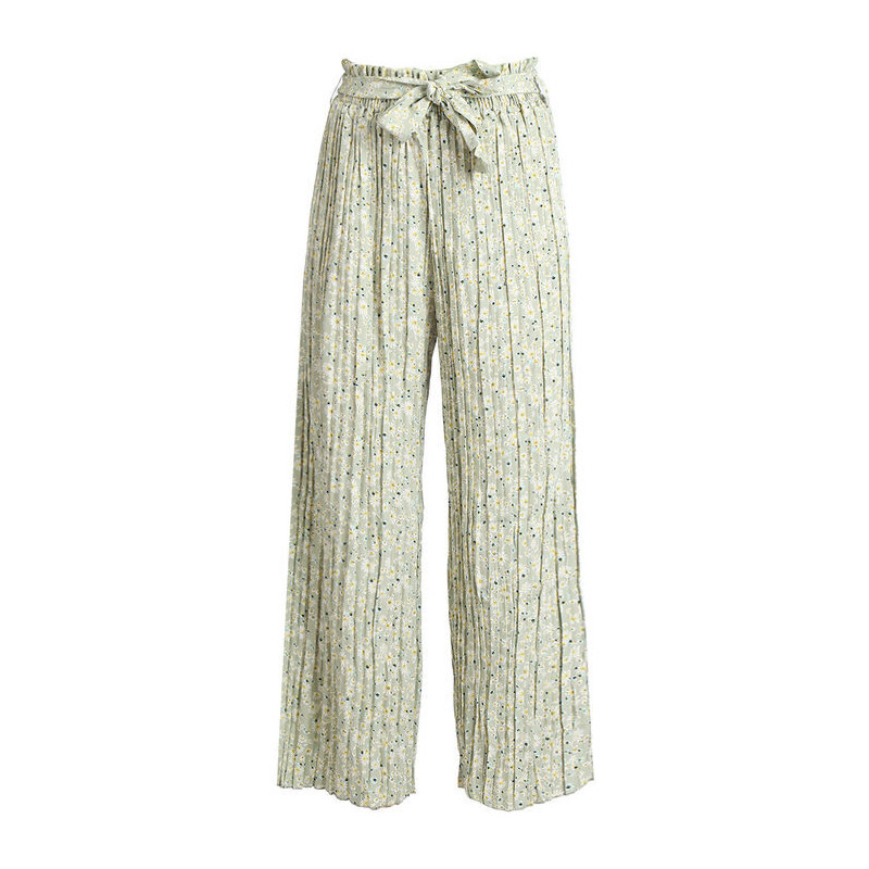 Airisa Pantaloni Leggeri Donna a Gamba Larga Fiori Casual Verde Taglia X/2xl