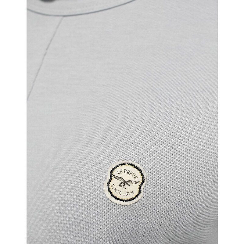 Le Breve - T-shirt grigio chiaro squadrata divisa con cuciture
