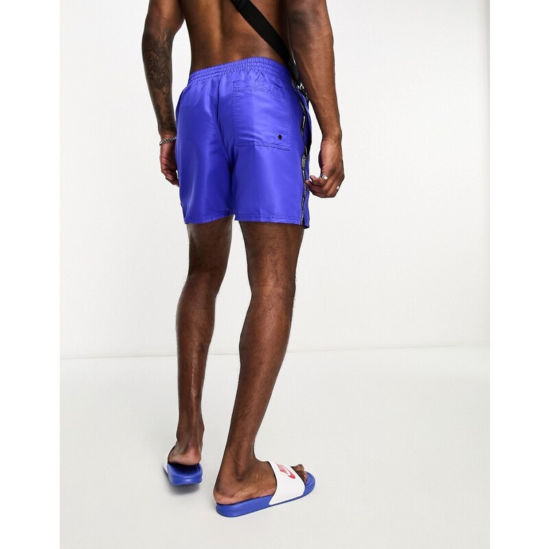 Nike Swimming - Icon Volley - Pantaloncini da bagno da 5 pollici in raso blu con nastro