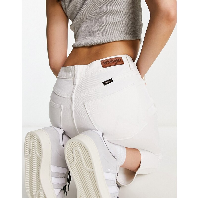 Wrangler - Jeans cropped bianchi dritti-Bianco