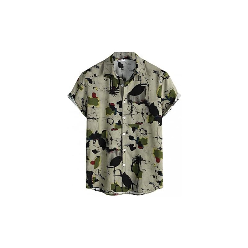Per uomo Camicia Henley Azteca Tribale Etico / africano Henley